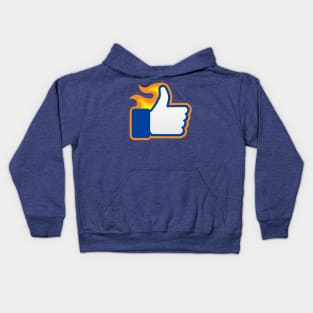 👍🏻 Embers of Approval: A Fiery Facebook Like 👍🏻 Kids Hoodie